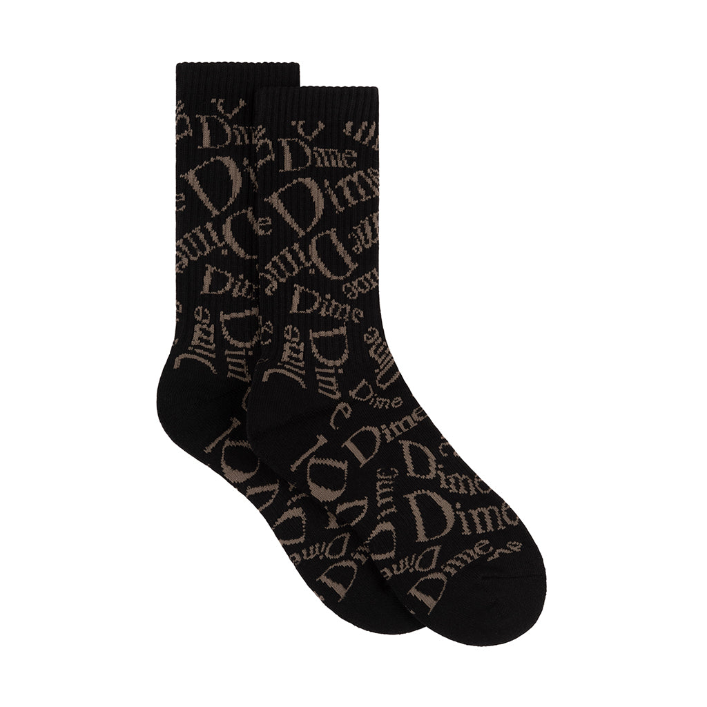 Dime Socks "Haha" Long black