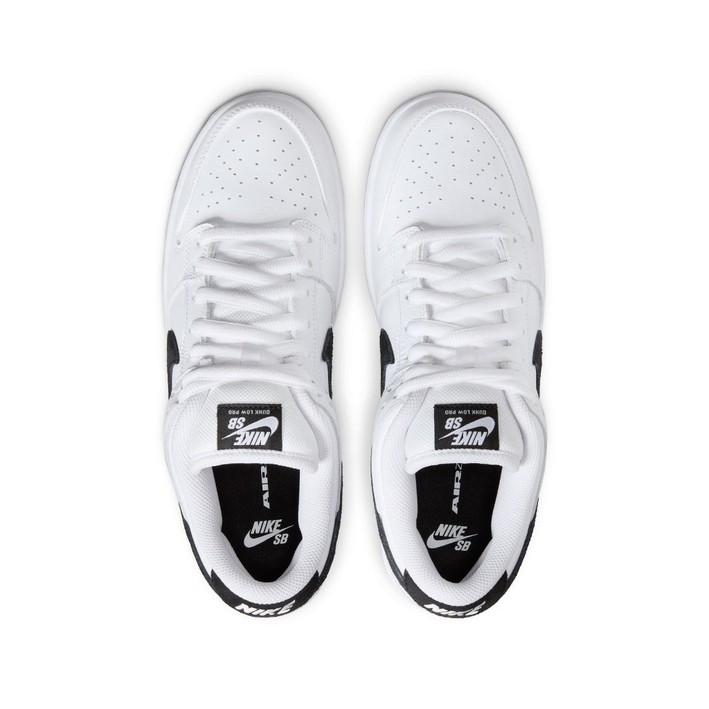 Nike SB Dunk Low white black HF3704-100 top view