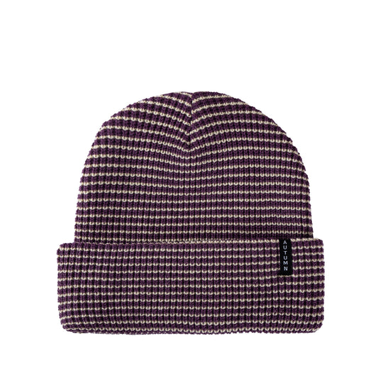 Autumn - Beanie - Stripe - eggplant