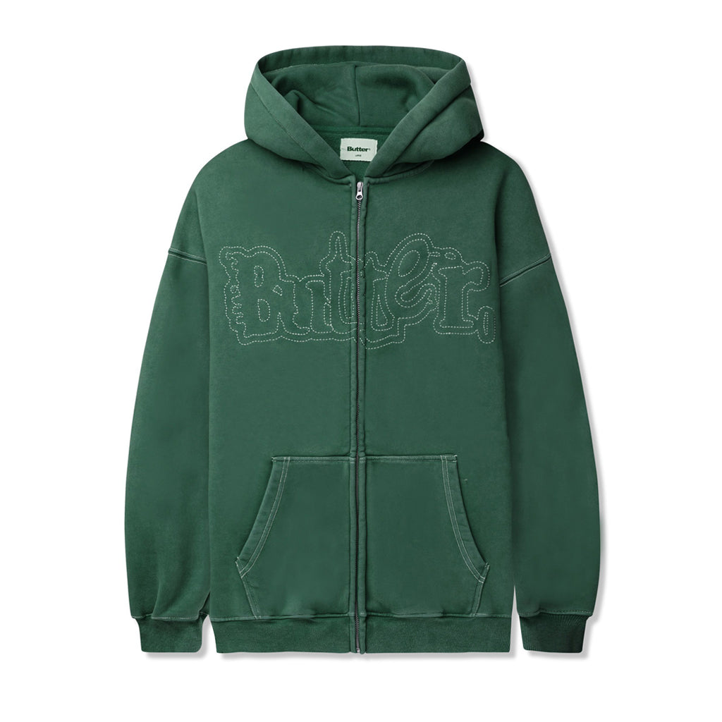 Butter Goods - Hoodie - Breakdown Zip-Thru - washed fern