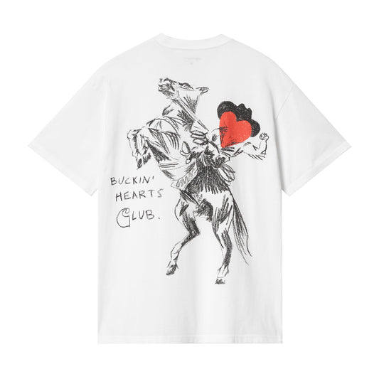 Carhartt WIP T-Shirt Buckin' Hearts Club white