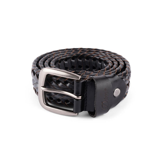 Dime - Belt - Braided Leather - black/charcoal