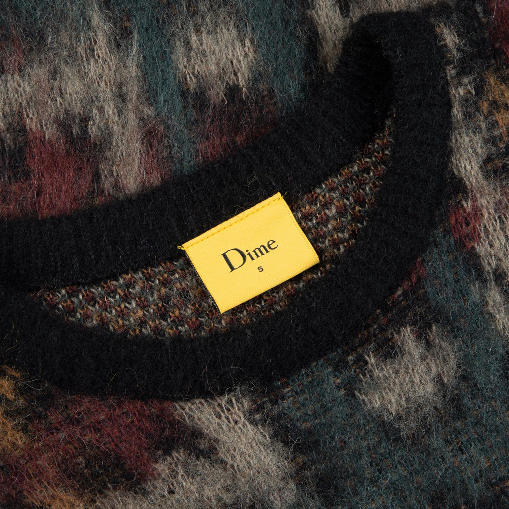 Dime - Crewneck - Plaid Mohair Knit - black