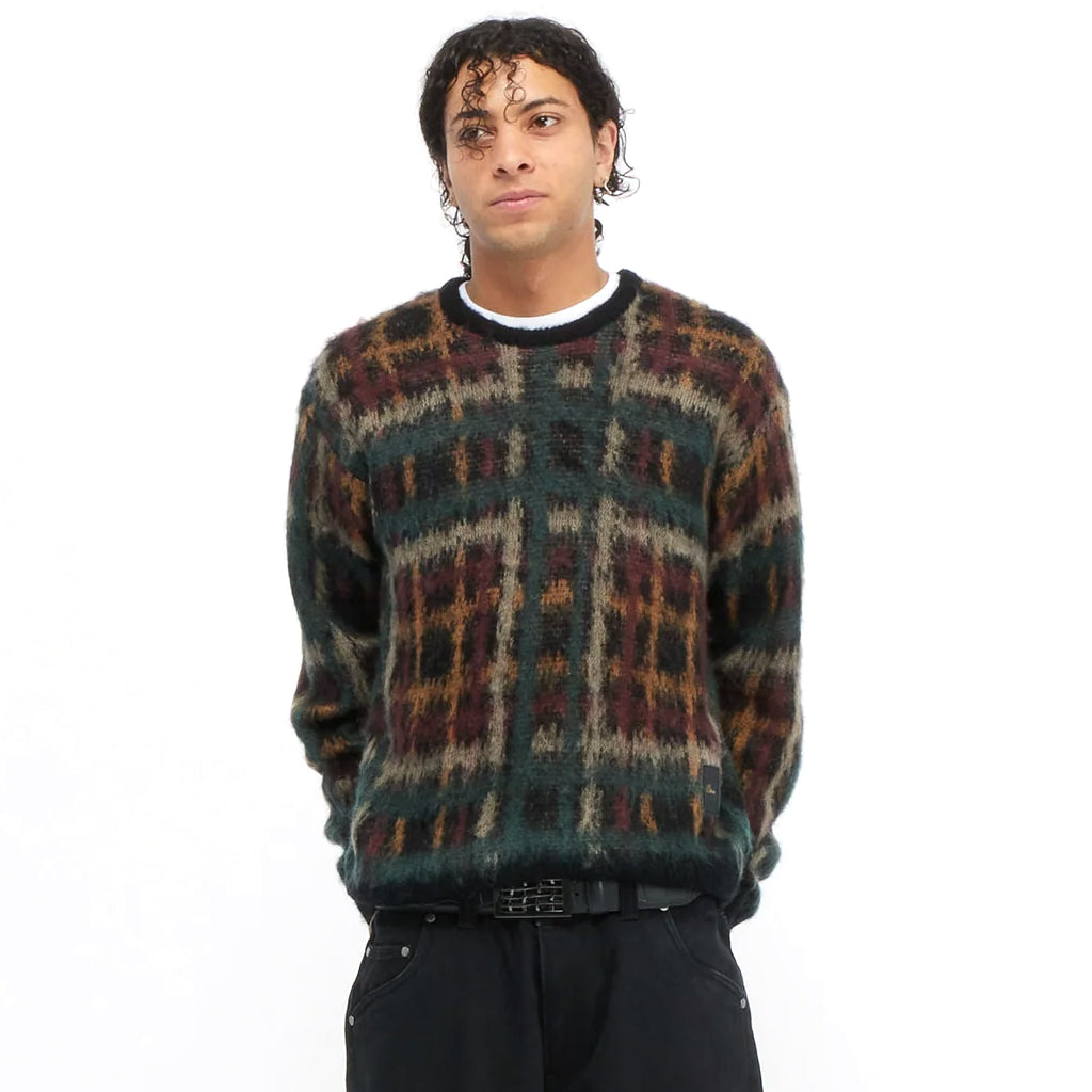 Dime - Crewneck - Plaid Mohair Knit - black