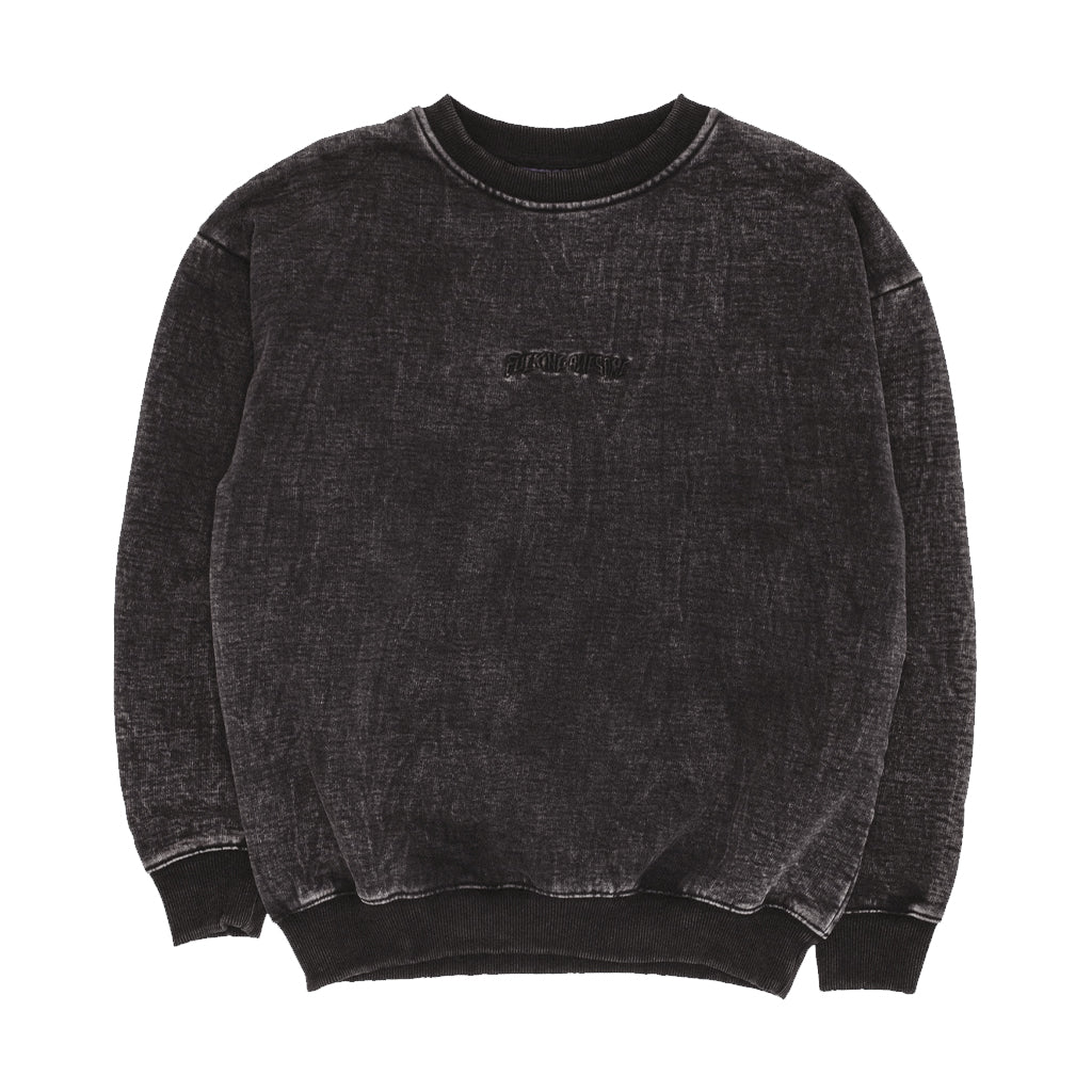 Fucking Awesome - Crewneck - Little Stamp Snow Wash - black