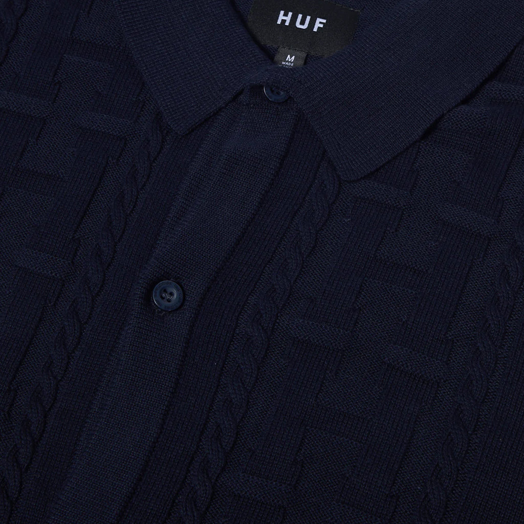 HUF - Cardigan - Towner Knit Top - navy