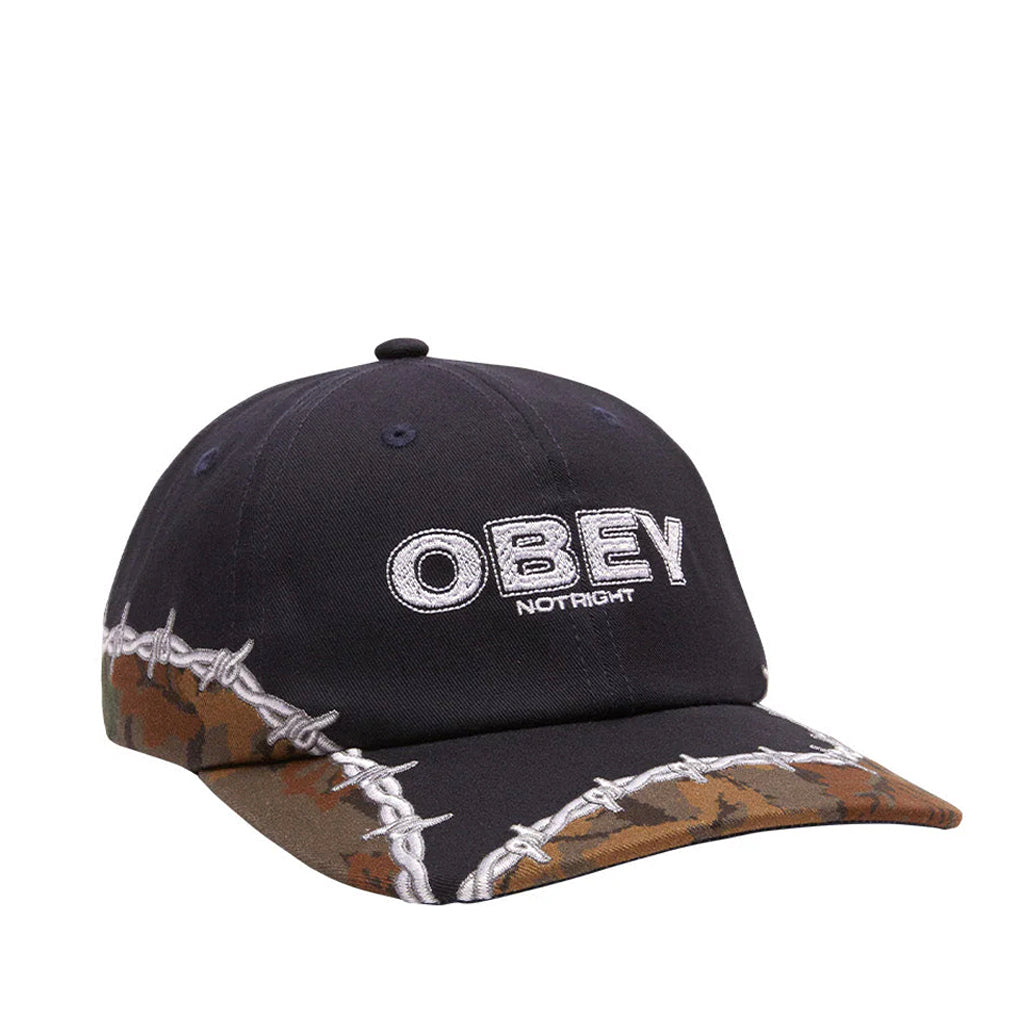 Obey - Cap - Not Right 6 Panel Velcro Back- black/multi