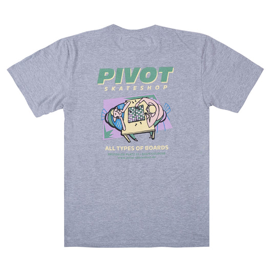 Pivot Skateshop Chess T-Shirt heather grey