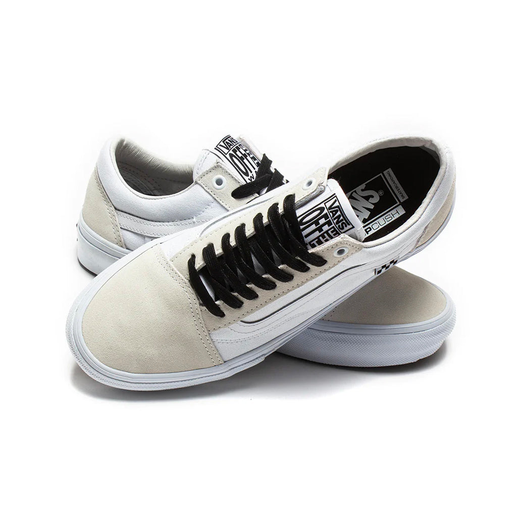 Vans old skool v hotsell true white skate shoes