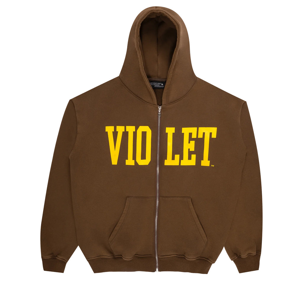 Violet! - Zip Hoodie - Logo - brown